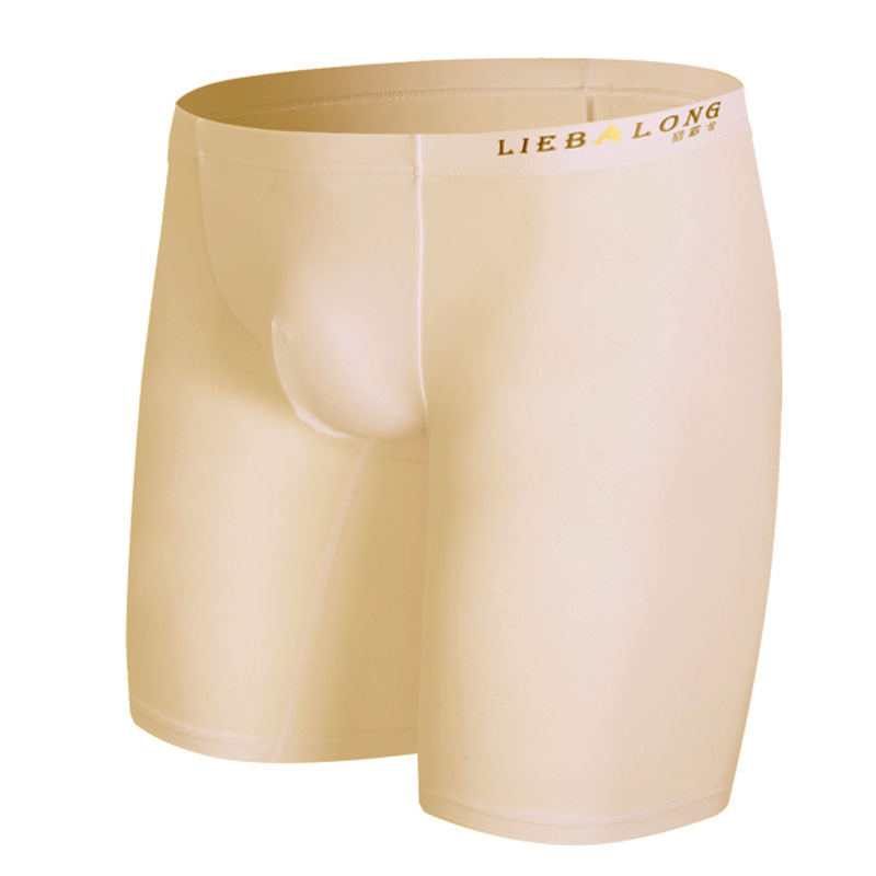 Long Leg Trunk Men - กางเกงบ็อกเซอร์ขายาวสำหรับผู้ชายกางเกงบ็อกเซอร์ขาสั้นมีถุงผ้าไอซ์ซิลค์ระบายอากาศทนทานต่อการฉีกขาดกางเกงบ็อกเซอร์กีฬากันลื่นสำหรับใส่ออกกำลังกาย