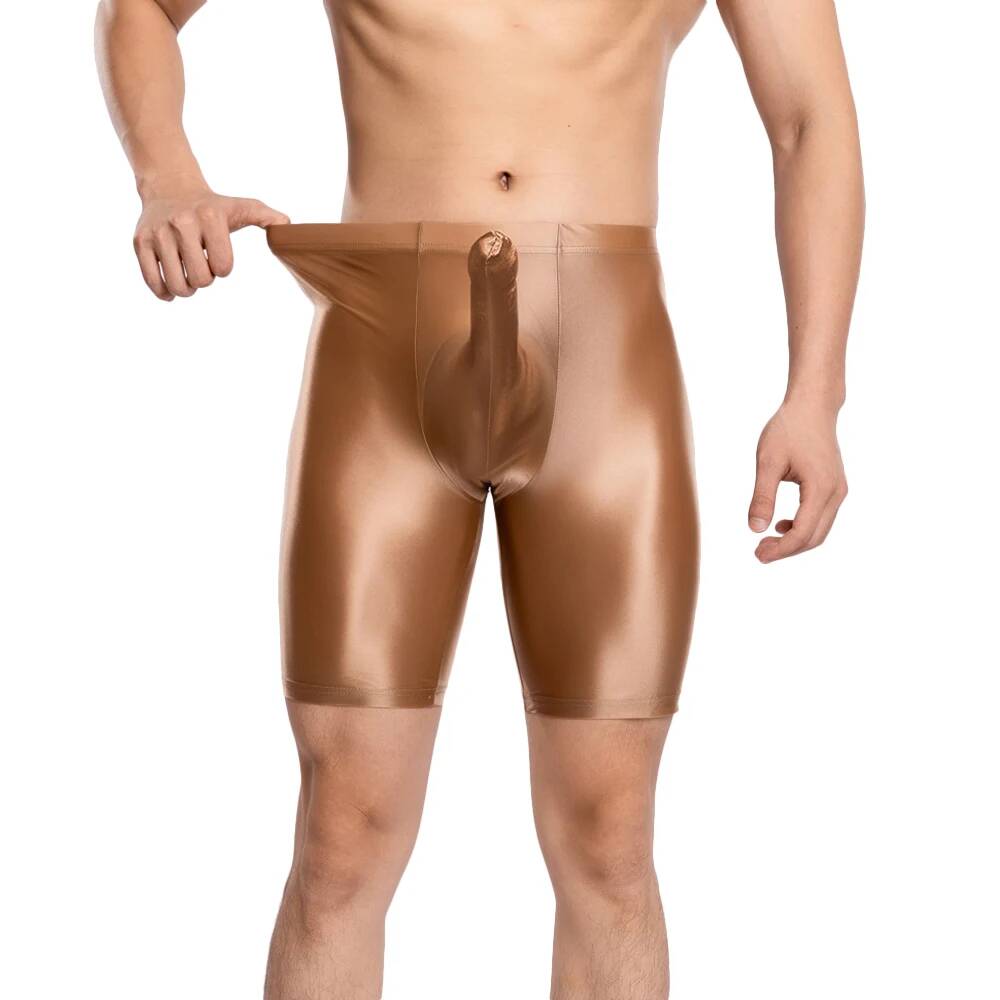 Pouch Boxer Pouch - กางเกงในชายเซ็กซี่ ผ้าซาตินเนื้อนุ่ม แบบมีห่วงรัดอวัยวะเพศ กางเกงบ็อกเซอร์ออกกำลังกาย ทรง U