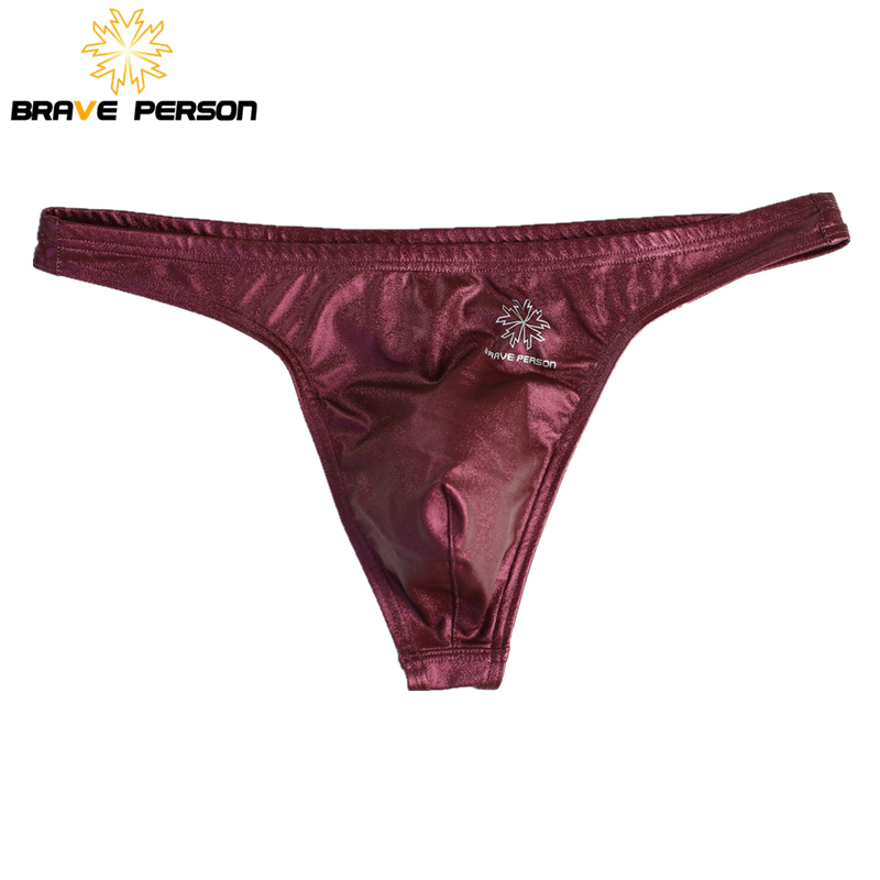Multi Pack Underwear - 3ชิ้น/ล็อตใหม่ BRAVE PERSON กางเกงในชายเซ็กซี่ต่ำเอวกางเกงหนังเทียมกางเกงชายกางเกงในชายชุดชั้นใน