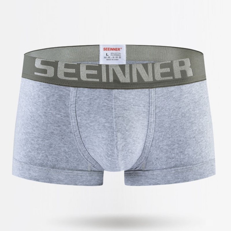 Boxer Brief Pack Cotton - Seeinner Mens Boxer กางเกงขาสั้นผ้าฝ้าย U กระเป๋านูนชุดชั้นในนุ่มสบายกางเกง