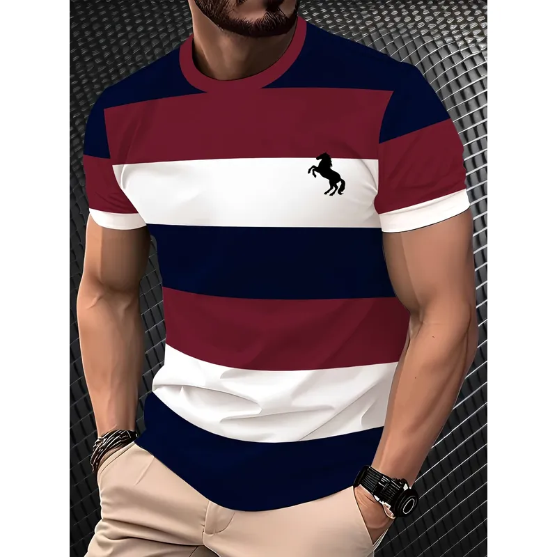 Undershirt Crew Neck - เสื้อยืดแฟชั่นผู้ชายสำหรับใส่กลางแจ้ง คอกลม แขนสั้น เสื้อซับในลำลอง เสื้อยืดพื้นฐานสำหรับฤดูร้อน เสื้อผ้าสตรีทแวร์