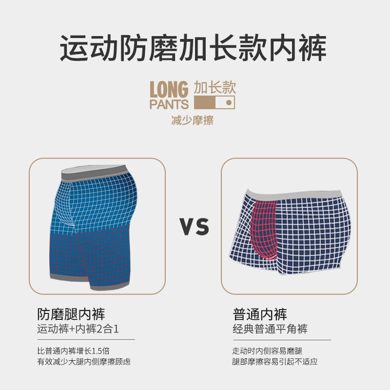 2ชิ้น/ล็อตกางเกงขาสั้นขายาวกาง - Long Leg Trunk Men บทวิจารณ์และราคา