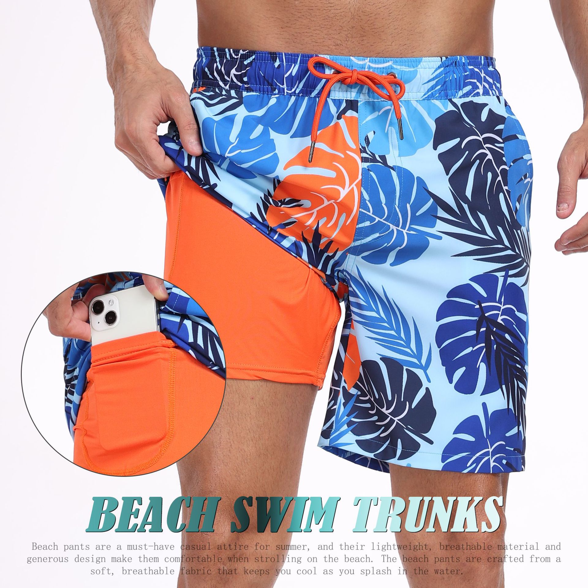 กางเกงขาสั้นชายลายฉลาม 2 in 1  - Long Leg Trunk Men บทวิจารณ์และราคา