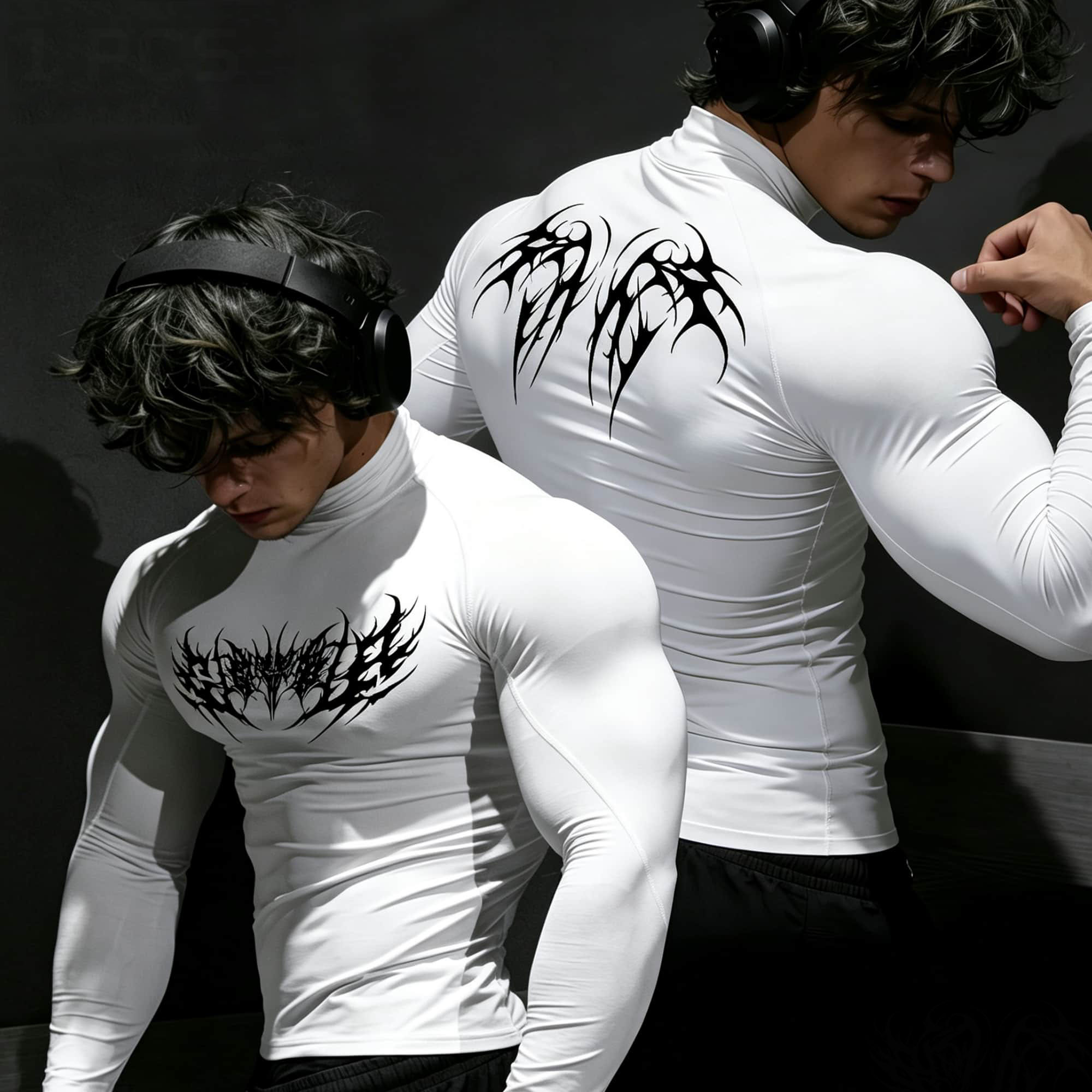 เสื้อคอเต่าพิมพ์ลายหนามแบบนามธ - Base Layer Top บทวิจารณ์และราคา